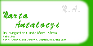 marta antaloczi business card